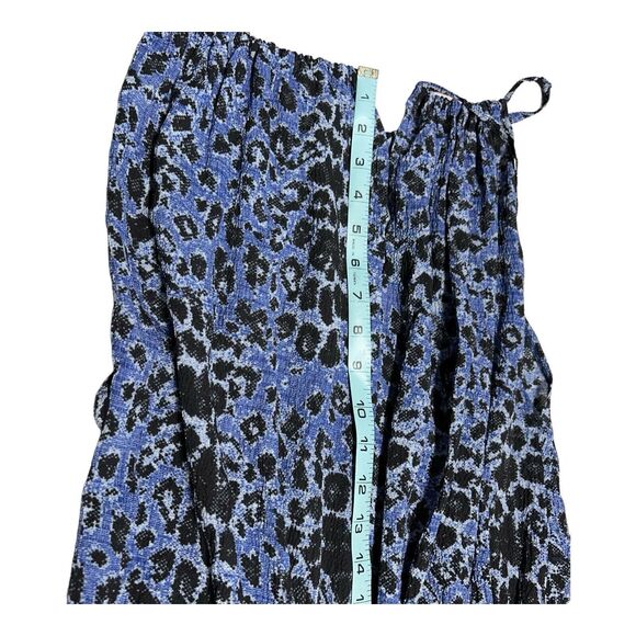 Derek Lam 10 Crosby Silk Crepe Halter Dress Blue Black Leopard Print Sz 6 - Picture 11 of 16